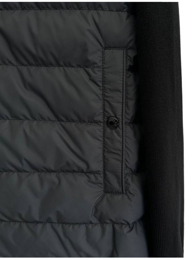 Padded Cotton Zip-Up Cardigan Black - MONCLER - BALAAN 5