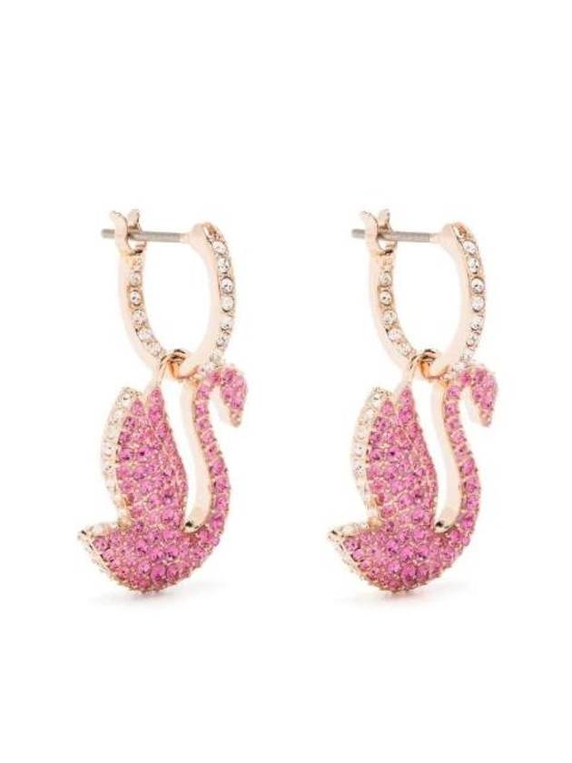 Iconic Swan Drop Earrings Pink - SWAROVSKI - BALAAN 1