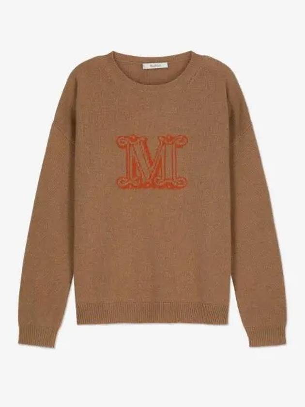 Edo Monogram Cashmere Knit Top Brown - MAX MARA - BALAAN 2