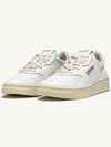 Medalist Pink Tab Leather Low Top Sneakers White - AUTRY - BALAAN 3