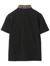 Kids Check Collar Polo Short Sleeve T-Shirt Black - BURBERRY - BALAAN 4