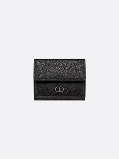 CD Icon Signature Grain Calfskin Tri-Fold Half Wallet Black - DIOR - BALAAN 2