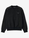 Triangle Logo Stud Technical Sweatshirt Black - PRADA - BALAAN 1