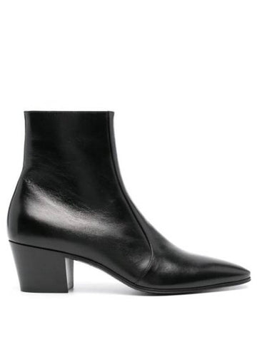 Vassili Smooth Leather Ankle Boots Black - SAINT LAURENT - BALAAN 1