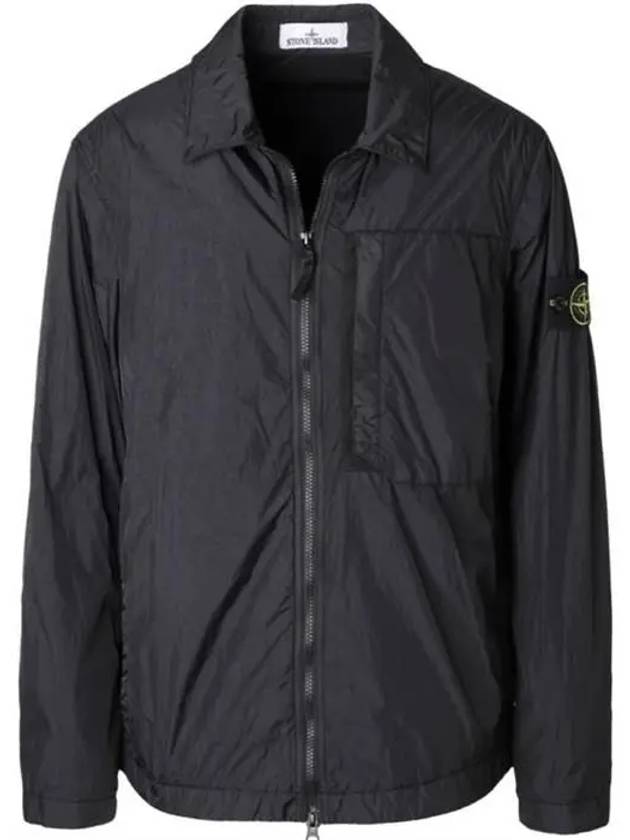 Garment Dyed Crinkle Reps Recycled Nylon Jacket Black - STONE ISLAND - BALAAN 2