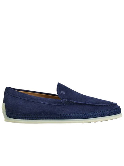 Men's Suede Slip-ons Loafers Blue - TOD'S - BALAAN 2