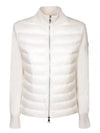 Logo Patch Padded Cardigan Cream - MONCLER - BALAAN 2