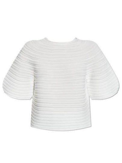 Mushroom Knit Short Sleeve T-Shirt White - ISSEY MIYAKE - BALAAN 2