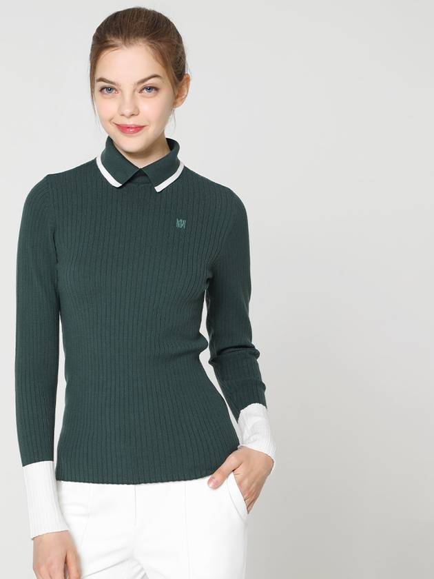 Women s Flex Collar Ribbed Sweater HD3WSW002 - HOLIC&PLAY - BALAAN 4