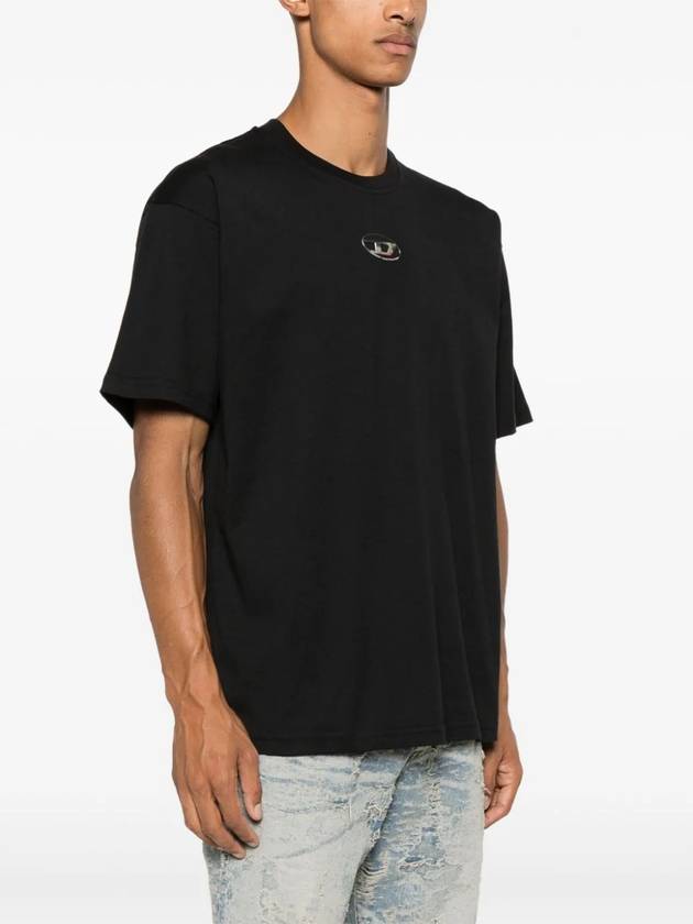 Logo Plaque Short Sleeve T-Shirt Black - DIESEL - BALAAN 4