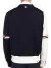 Funmix Cotton ArmBand V-Neck Cardigan White Navy - THOM BROWNE - BALAAN 8