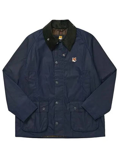 Maison Kitsune collab Beaufort Waxed Jacket Indigo - BARBOUR - BALAAN 2