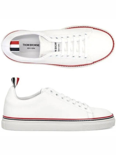 Women's Tennis Striped Low Top Sneakers White - THOM BROWNE - BALAAN 2