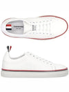 Women's Tennis Striped Low Top Sneakers White - THOM BROWNE - BALAAN 2