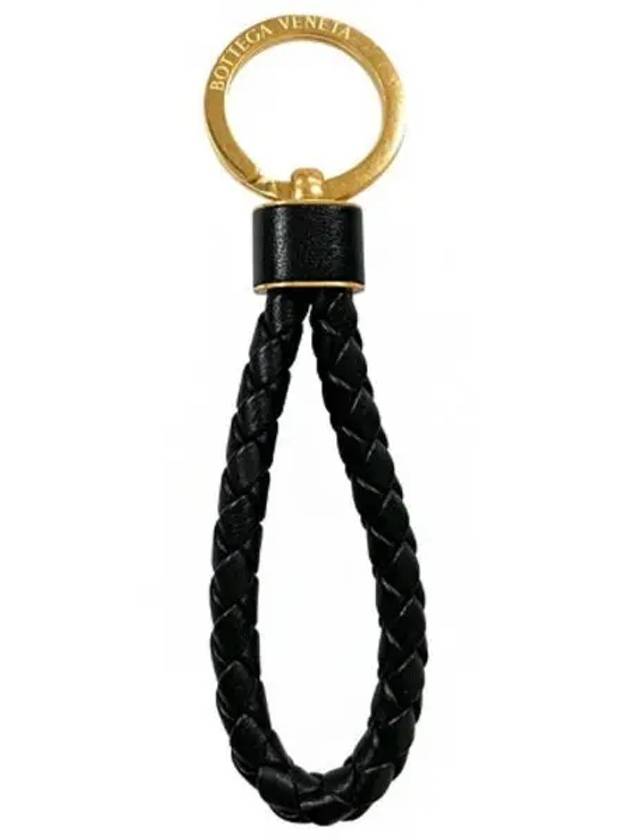 Intrecciato Lambskin Key Holder Black - BOTTEGA VENETA - BALAAN 2