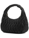 Wander Materasse Nappa Leather Hobo Bag Black - MIU MIU - BALAAN 4