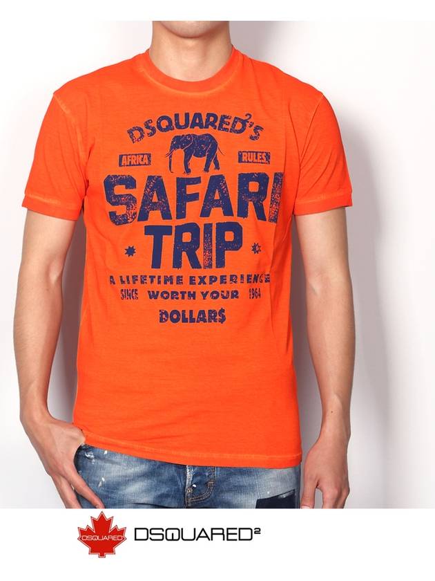 Men's Vintage Safari Short Sleeve TShirt 71GD0128 Orange - DSQUARED2 - BALAAN 1