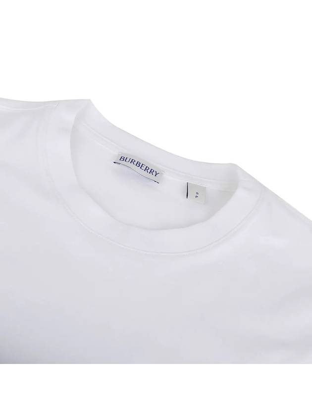 Check Cotton Short Sleeve T-Shirt White - BURBERRY - BALAAN 4