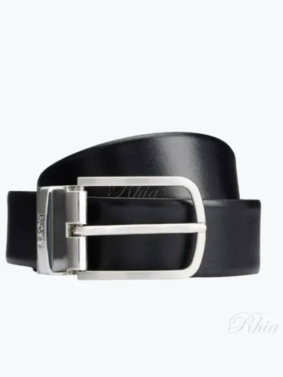 Owen B Logo Double-Sided Free Cutting Leather Belt Black Brown - HUGO BOSS - BALAAN 2