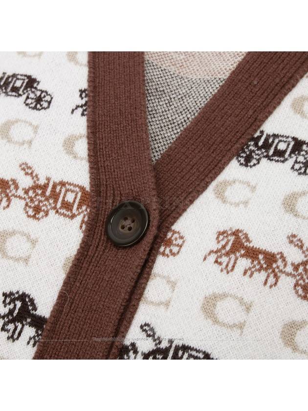 Horse C Printing Cardigan Cream Brown 11125hva - COACH - BALAAN 5