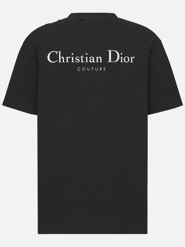 Couture Lettering Logo Short Sleeve T-Shirt Black - DIOR - BALAAN 6