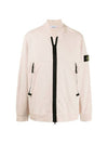 Wappen Patch Zip-up Bomber Jacket Beige - STONE ISLAND - BALAAN 1