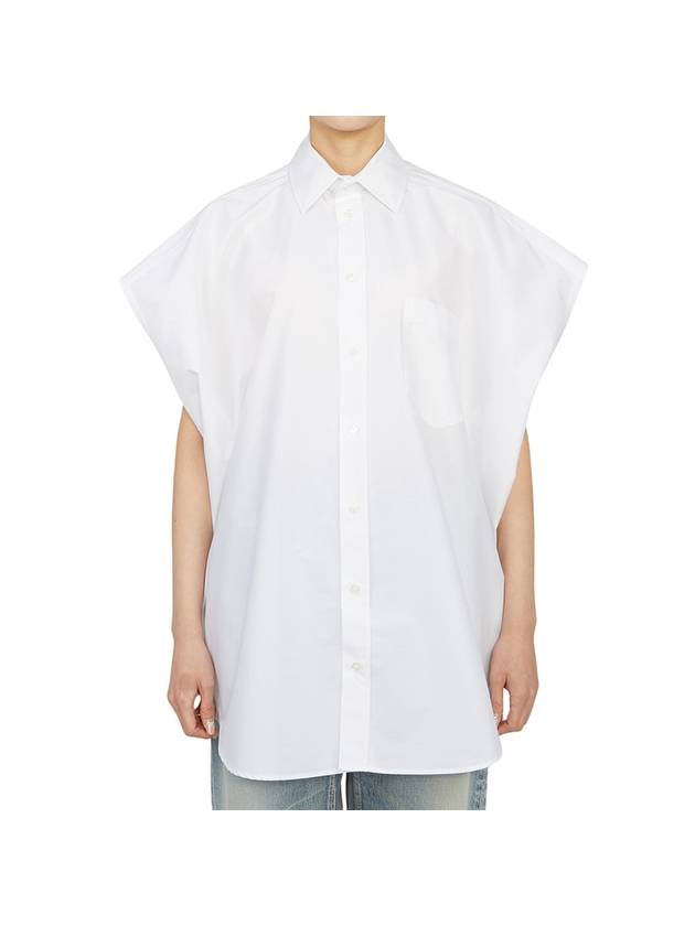 Women's Sleeveless Button-Up Shirt White - BALENCIAGA - BALAAN 1