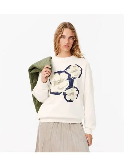 Women s Flower Graphic Sweatshirt OFFWHITE Off White - LACOSTE - BALAAN 1