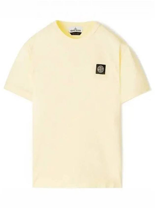 Men's Waffen Logo Patch Short Sleeve T-Shirt Cream - STONE ISLAND - BALAAN 2