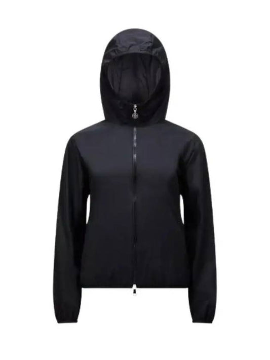 Fegeo Logo Patch Zip Up Hoodie Black - MONCLER - BALAAN 2