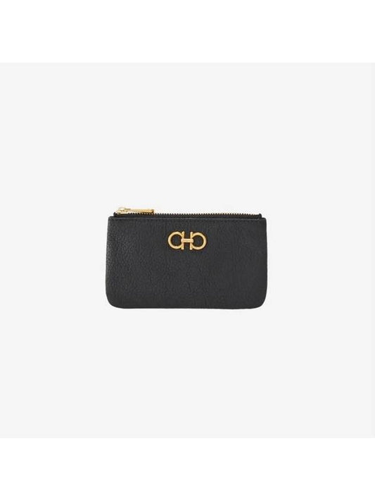 Gancini Leather Coin Key Holder Black - SALVATORE FERRAGAMO - BALAAN 2