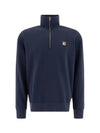 Fox Head Patch Half Zipper Sweatshirt Ink Blue - MAISON KITSUNE - BALAAN 4