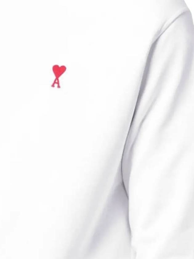 Small Heart Logo Sweatshirt White - AMI - BALAAN 5