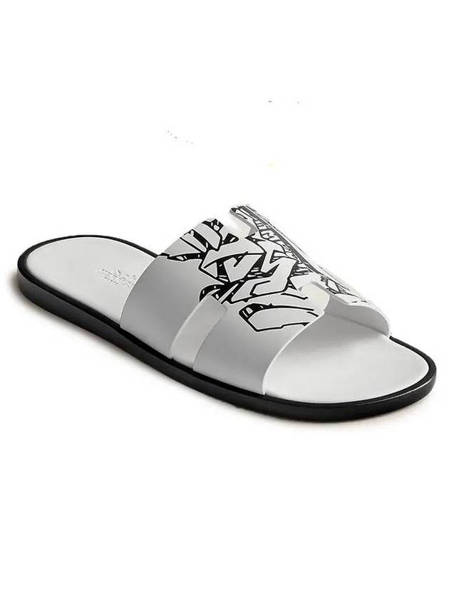 Men's Izmir Graffiti Sandals White - HERMES - BALAAN 1