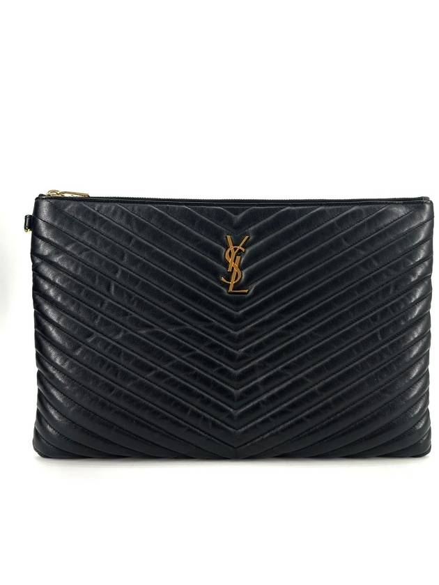 Matelasse gold strap clutch large 440222 - SAINT LAURENT - BALAAN 2