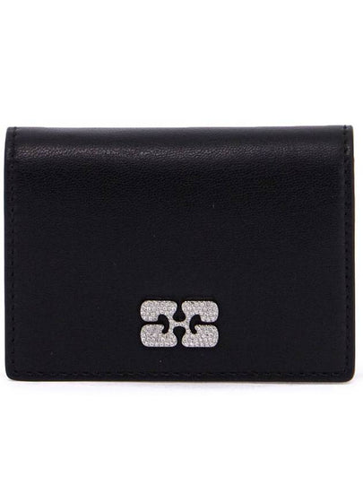 Crystal Butterfly Logo Card Wallet Black - GANNI - BALAAN 2