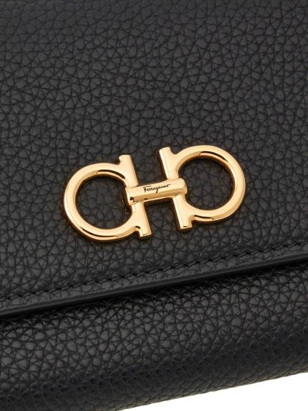 Gancini Chain Long Wallet Black - SALVATORE FERRAGAMO - BALAAN 6