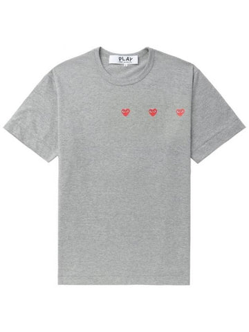 Cdg Play Triple Heart Short-Sleeve T-Shirt, Size Large - COMME DES GARCONS PLAY - BALAAN 1