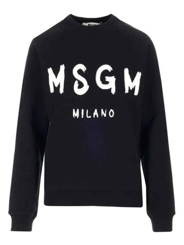 Milano Brushed Logo Sweatshirt Black - MSGM - BALAAN 1