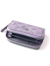 Silver Classic Caviar Zipper Card Wallet Lilac - CHANEL - BALAAN 4