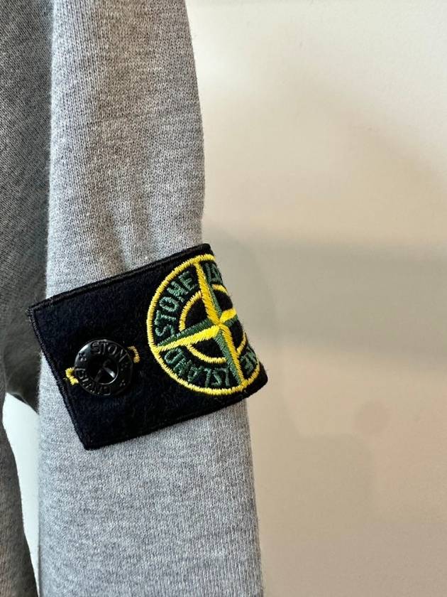 Kids Garment Dyed Logo Wappen Patch Sweatshirt Grey - STONE ISLAND - BALAAN 3