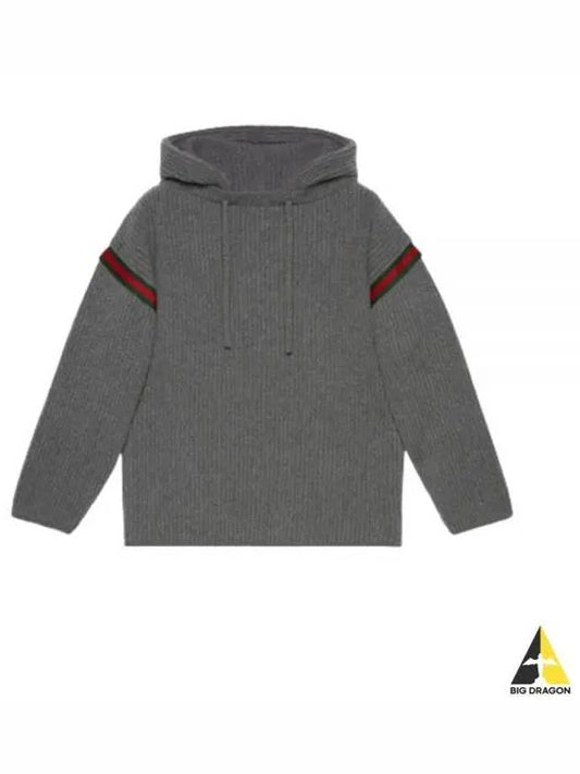 Wool Cashmere Hoodie Grey - GUCCI - BALAAN 2