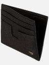 T Line Classic Logo Leather Card Wallet Black - TOM FORD - BALAAN 3