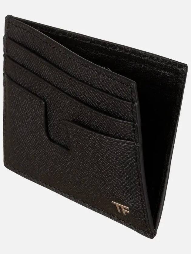 T Line Classic Logo Leather Card Wallet Black - TOM FORD - BALAAN 2