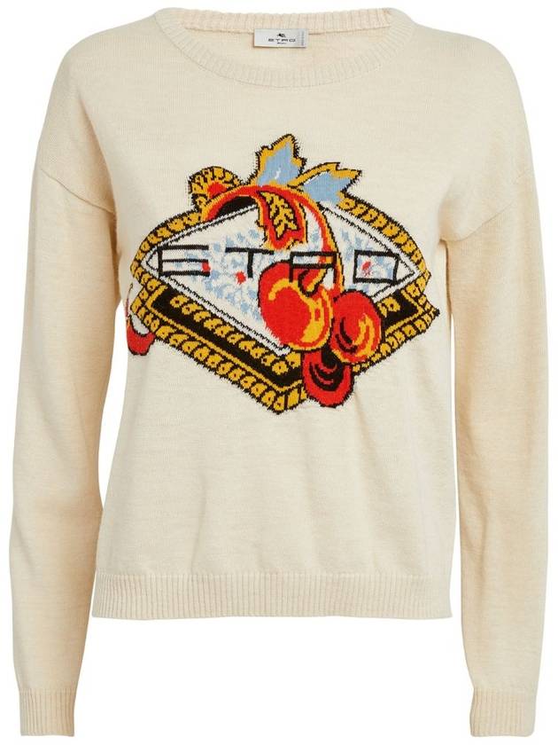 Logo Jacquard Knit Top White - ETRO - BALAAN 2