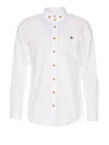 Men's Embroidered ORB Logo Long Sleeve Shirt White - VIVIENNE WESTWOOD - BALAAN 2