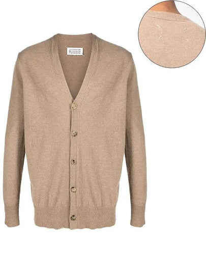 Signature Stitch V-neck Wool Cardigan Beige - MAISON MARGIELA - BALAAN 2