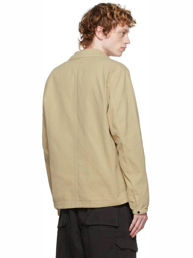 Textured Brushed Recycled Cotton Over Long Sleeve Shirt Ecru - STONE ISLAND - BALAAN 3