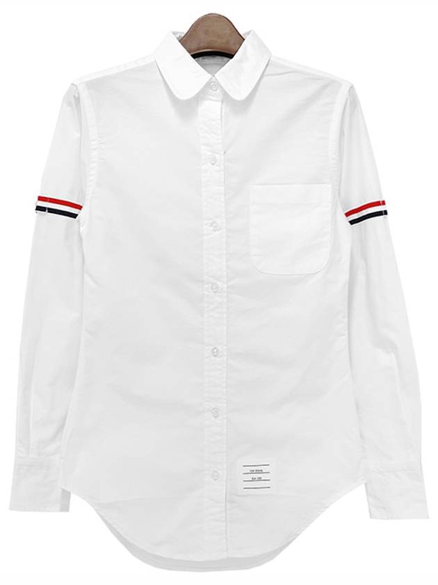 RWB Stripe Button Shirt White - THOM BROWNE - BALAAN 3