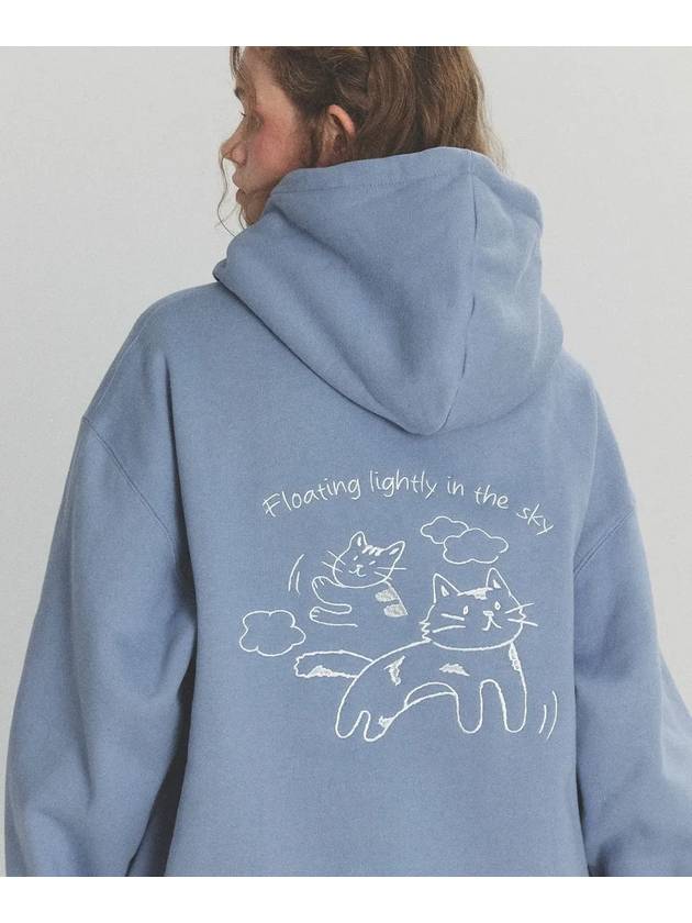 Cloud cat embroidery hoodie blue gray - CPGN STUDIO - BALAAN 3